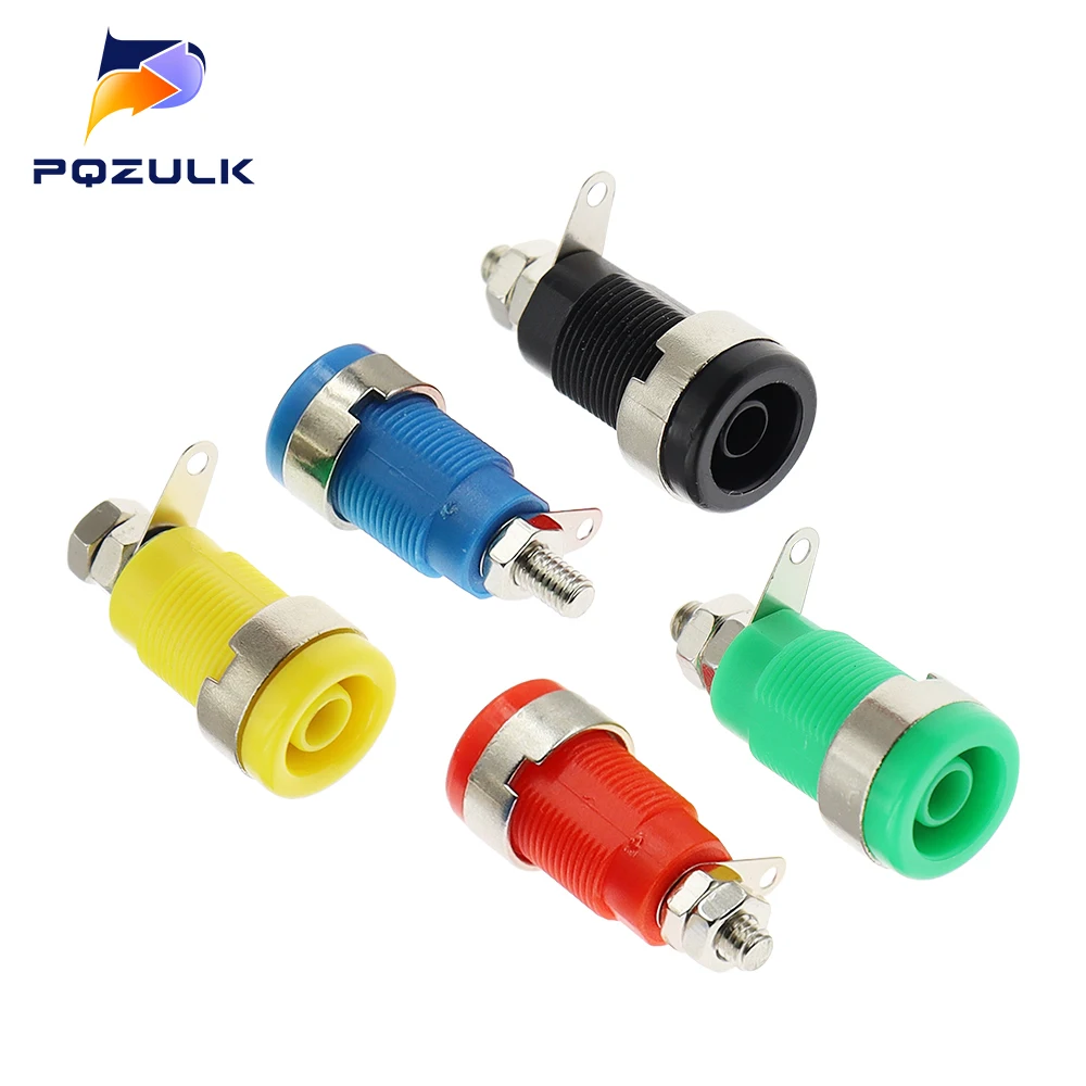 5PCS High Voltage Safety Type 4MM Panel Banana Socket Hole Current 32A Terminal Connector Open Hole 12mm Plug