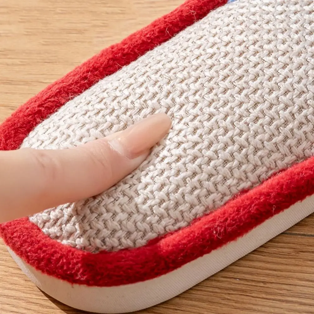 شباشب كتان منزلية ناعمة على شكل فراولة مضادة للانزلاق شباشب حلوة من الكتان للنساء نعل ناعم ملابس منزلية أحذية لجميع المواسم #4