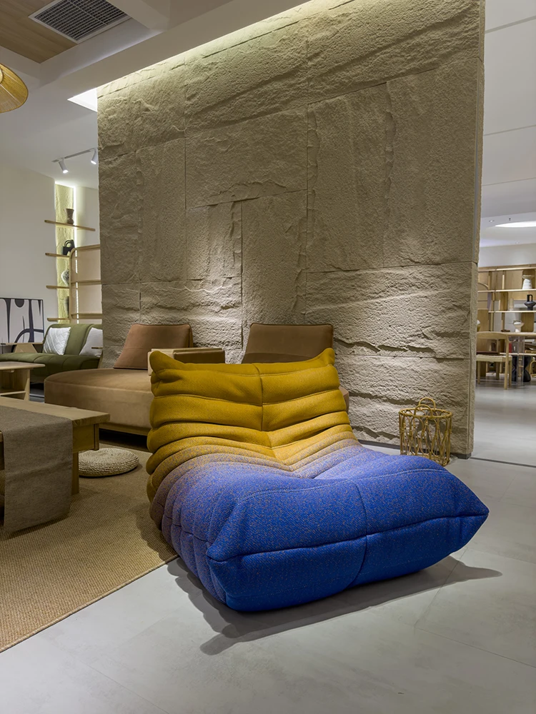 Gradual change color caterpillar sofa small apartment light luxury simple modern single double Italian style Internet celebrity