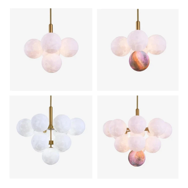 

Postmodern Magic Bean Bubble Ball Creative LED Chandelier Ceiling Height Adjustable luminaire lustre Dimmable for living room