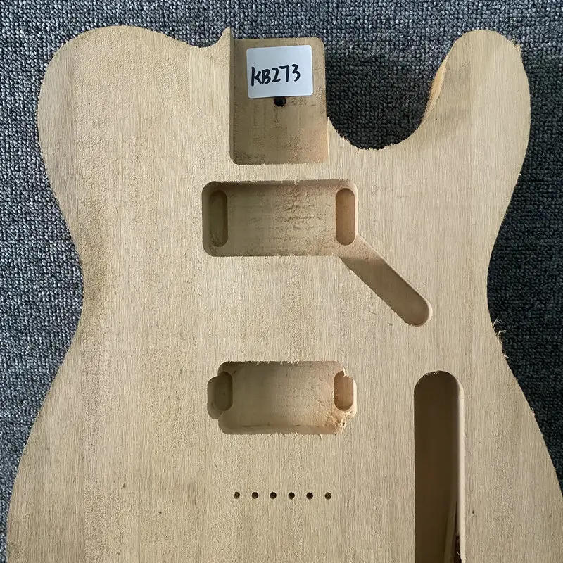 kB273 String Through Body 2 Humbucker Pickups Unfinished Tele Electric Guitar Body No Paints DIY Replace TL Guitar Parts