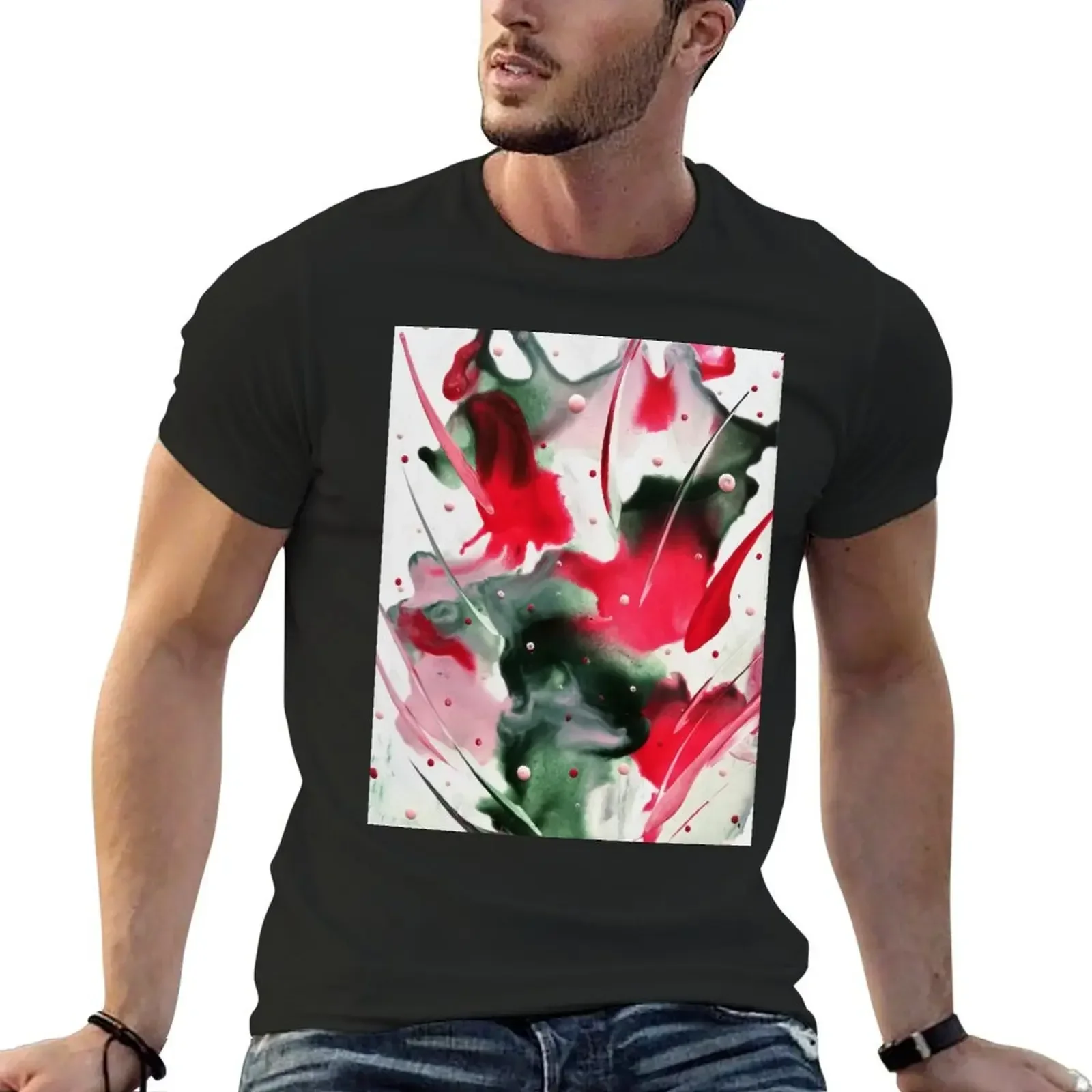 Splashes T-Shirt quick-drying oversized t shirt rapper graphic tees men workout shirt