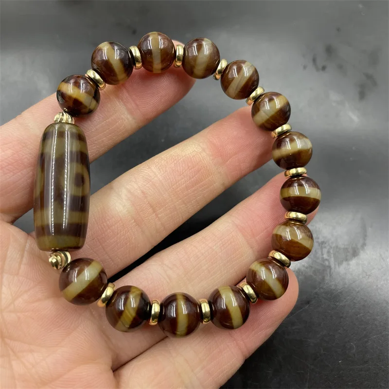 10Mm First-Line Round Bead Bracelet Three-Eyed Old Agate