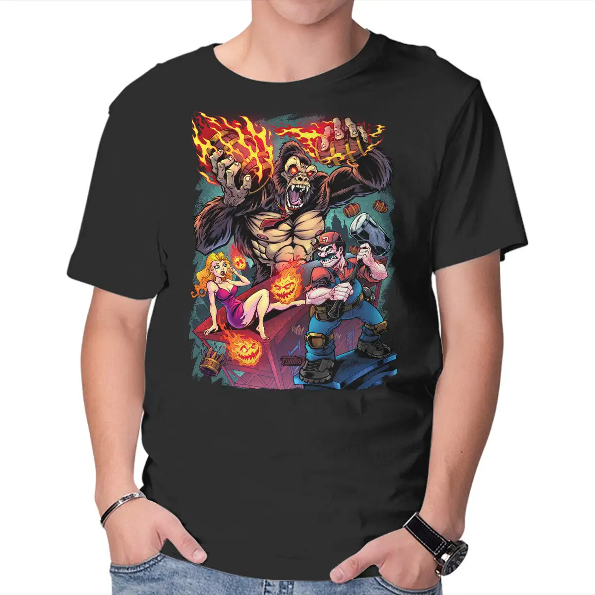 Vs Donkey Kong Anime Graphic T-shirts For Men Clothing Women Short Sleeve Tees Vintage High Quality 100%Cotton