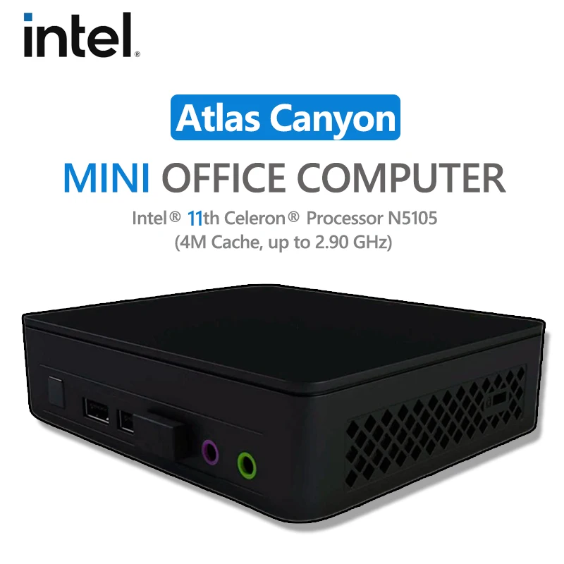 Intel Celeron n4505 nuc11atkc2 nuc 11ミニPC,エッセンシャル,アトラスキャニオン,4スレッドバースト,4コア,2.0 GHz -3.3 GHz