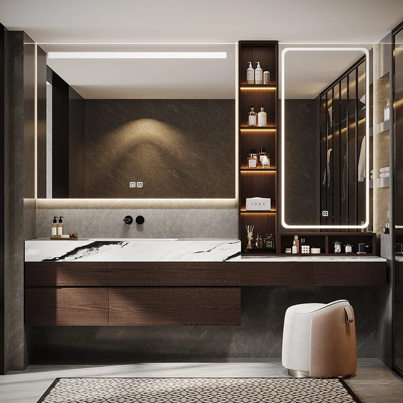 Solid Wood Bathroom Cabinet Partitions Accessories Closet Cupboard Space Saver Gadgets Modern Gabinete Furniture