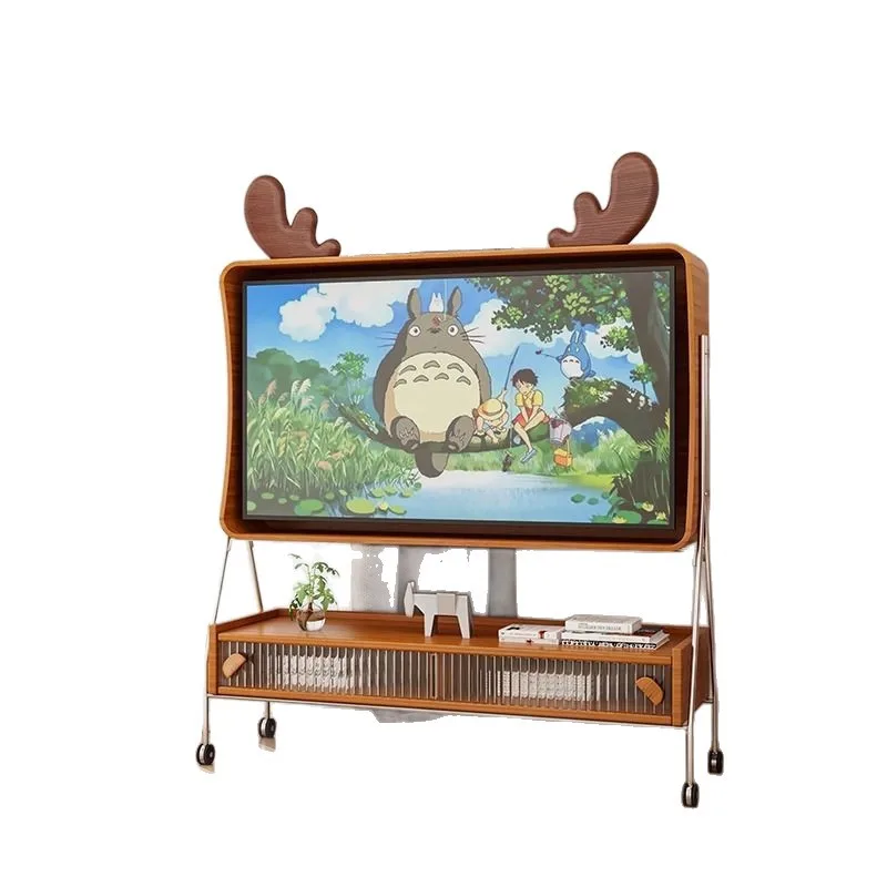 

Modern simple small apartment TV stand living room bedroom 55/65 inch retro floor removable high-foot TV cabinet