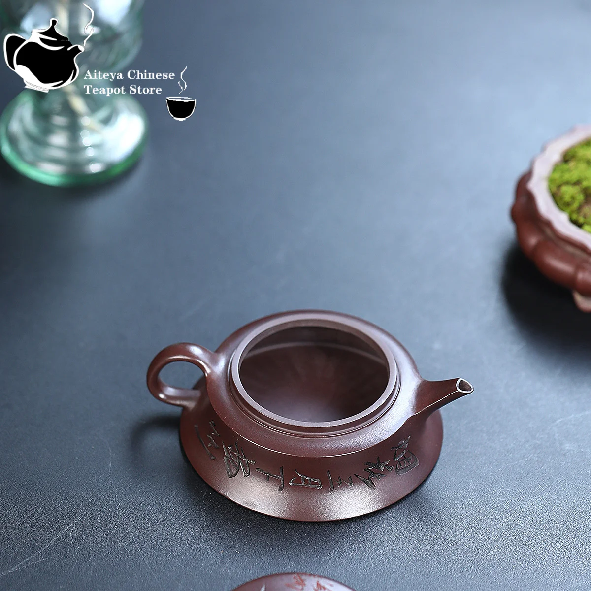 Tetera de arcilla púrpura Yixing, mineral original, arcilla púrpura antigua, sombrero de bambú estilo Ming, juego de té de Kung Fu, tetera china