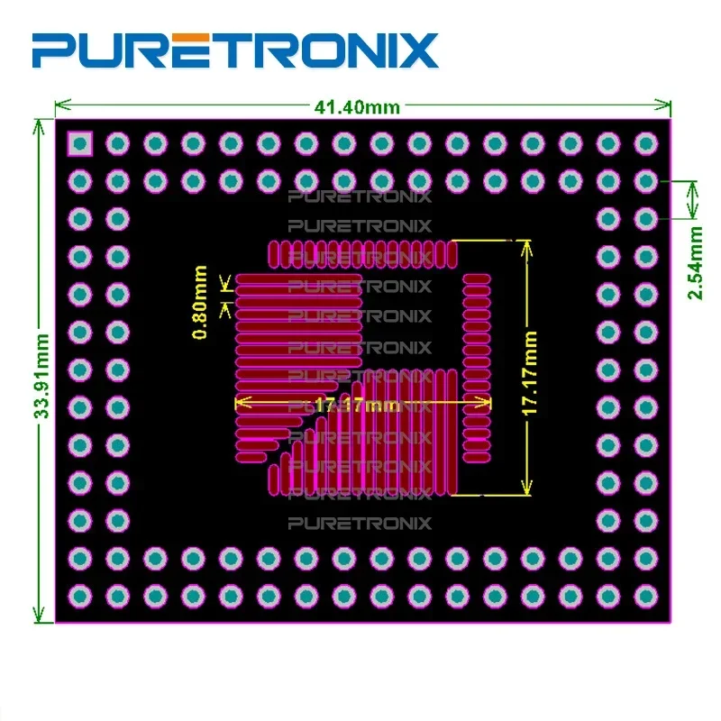 10 шт. QFP/FQFP/TQFP32/44/64/80/100 LQFP к DIP печатной плате адаптер преобразователя 0,5/0,8 мм