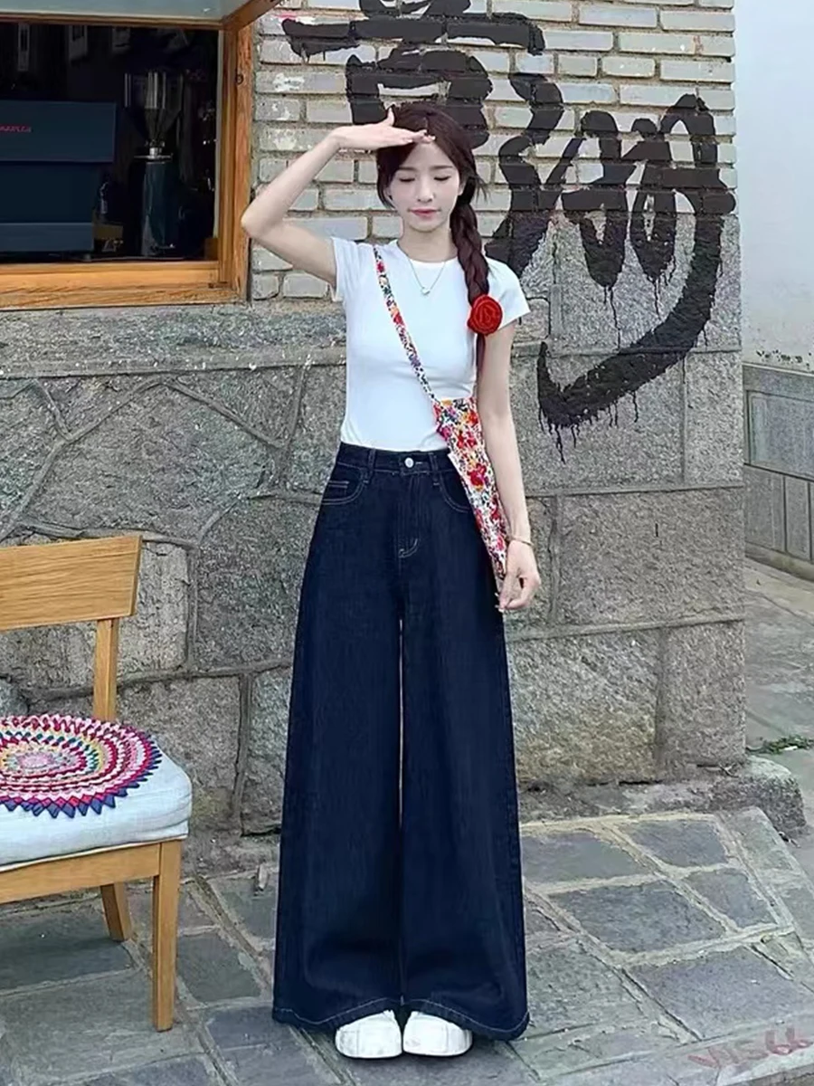 Pantaloni a gamba larga Ragazza Donna Primavera Chiffon Ruffles Hipster Fessura Liscio Per il tempo libero Drappeggiato Flowy Traspirante Chic Fusciacche Pantaloni Retro