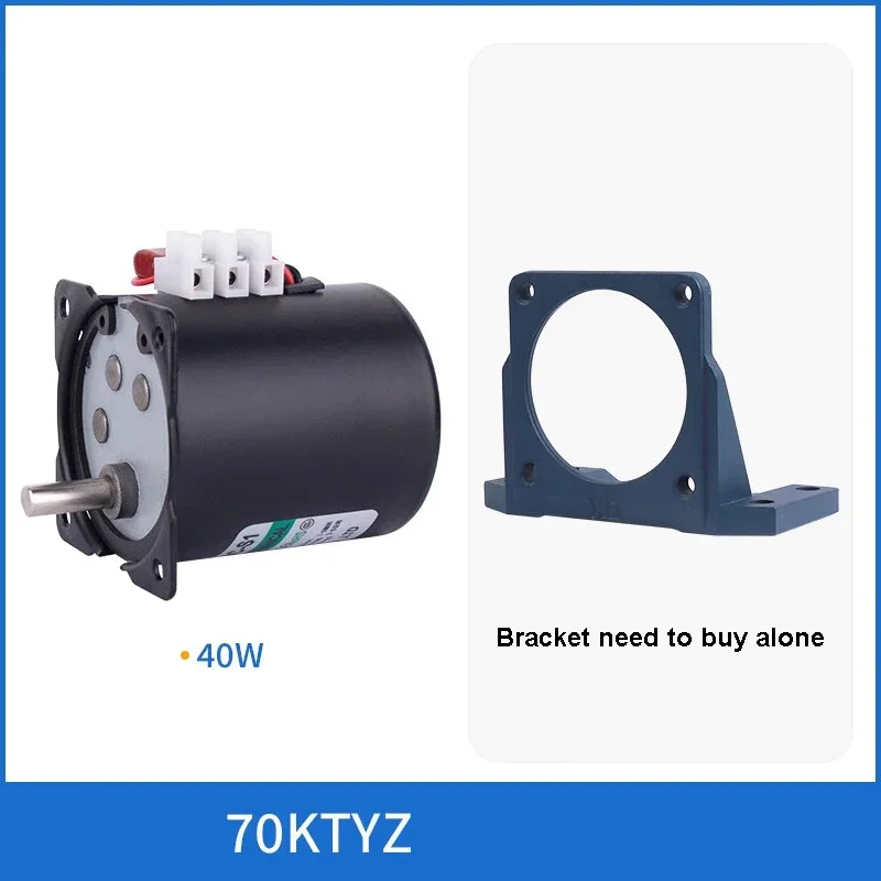 220V 70KTYZ CW/CCW Metal Geared Slow Speed Motor 2.5 To 110RPM High Torque 160KG 40W AC 220V Permanent Magnet Synchronous Motor