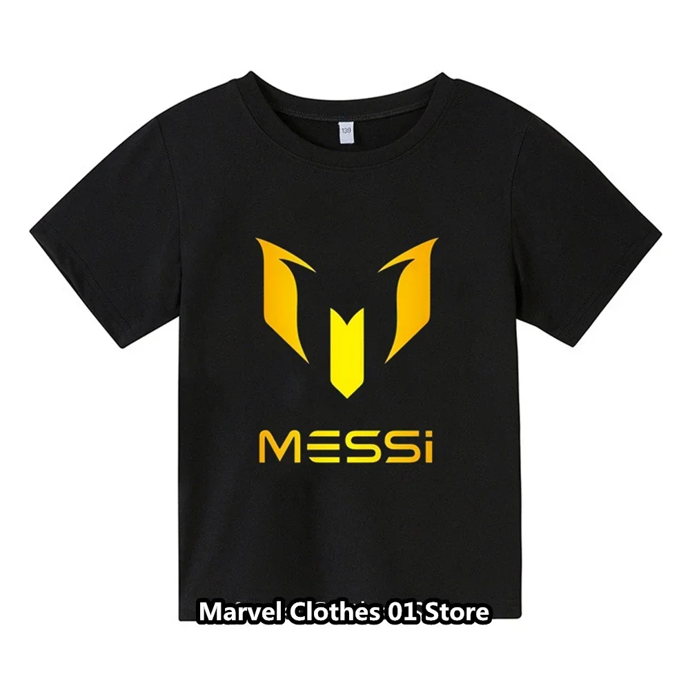 Messi Tshirt Kids Boys clothing children's summer casual short-sleeved personalized T-shirt black tops for boys and girls