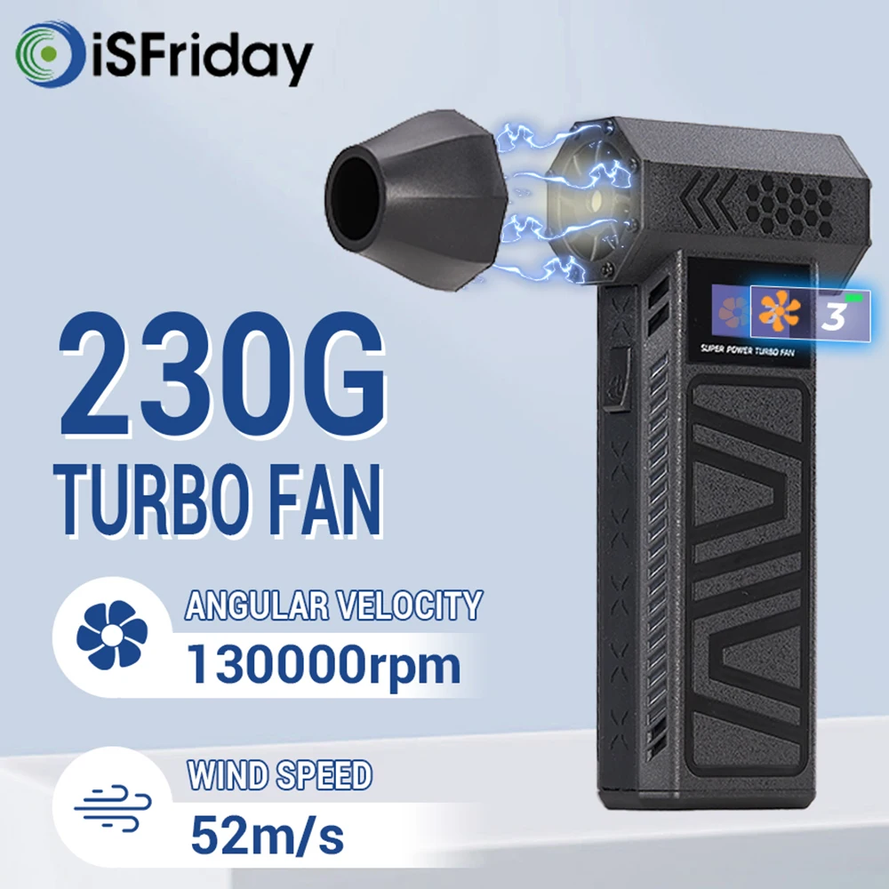 

Портативный турбовентилятор X3M с бесщеточным двигателем, 130000 об/мин, мощный воздуходув 52 м/с, очиститель от пыли, портативный вентилятор для чистки автомобиля и ПК