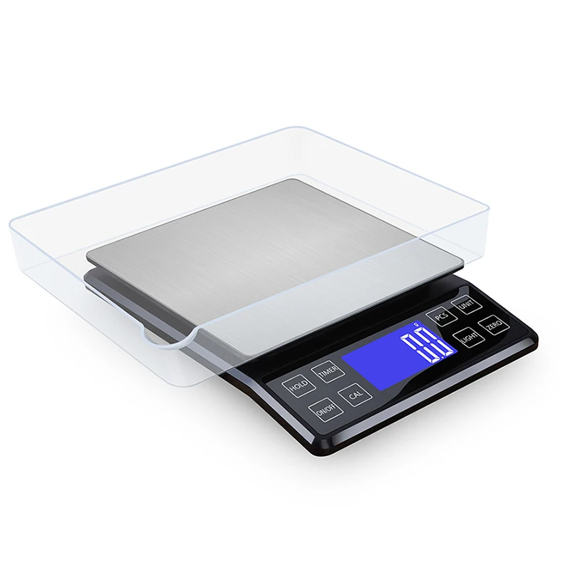 Digital Kitchen Scale LED Display 3kg/5kg/10kg Stainless Steel Panel Electronic Scales Home Jewelry Food Weighing Baking Tools