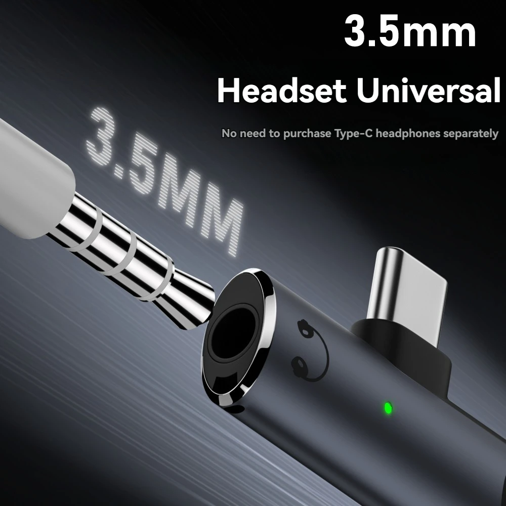 USB C to 3.5mm Headphone and Charger 2 In 1 Adapter Type-C to Aux Audio Jack with 100W PD Fast Charging Dongle for Laptop Mobile