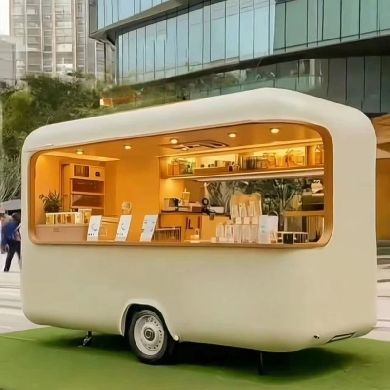 Towable Food Trailer Fully Equipped Mobile Food Truck  Mobile Catering Coffee Bar Trailer Support Customized
