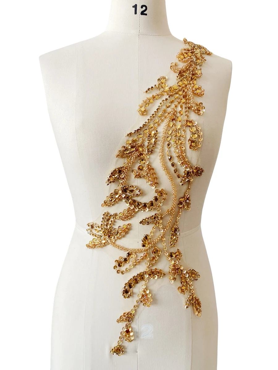 14色の手作りラインストーンスパンコールチュールアパレルデコレーショントップパーツドレスレースアクセサリービーズホットダイヤモンドデカール生地