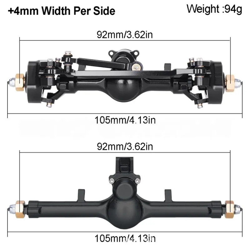 WOTT-For 1/24 SCX24 RC Car Front& Rear Axle Upgrade Kit- Accessories For Enhanced Performance