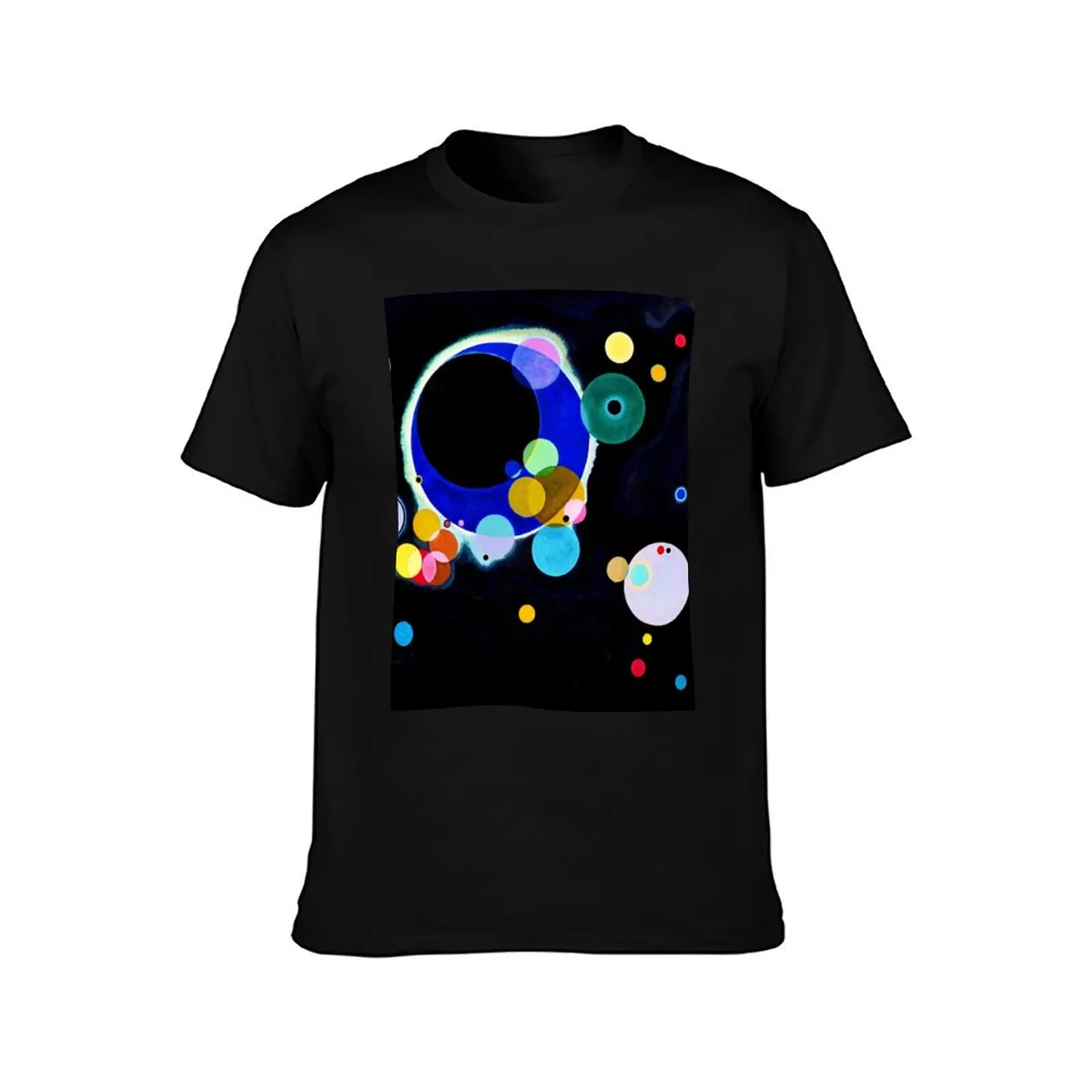 いくつかのサークルワシリー・カンディンスキー抽象アート Tシャツマン tシャツ綿高品質 tシャツ男性グラフィック車