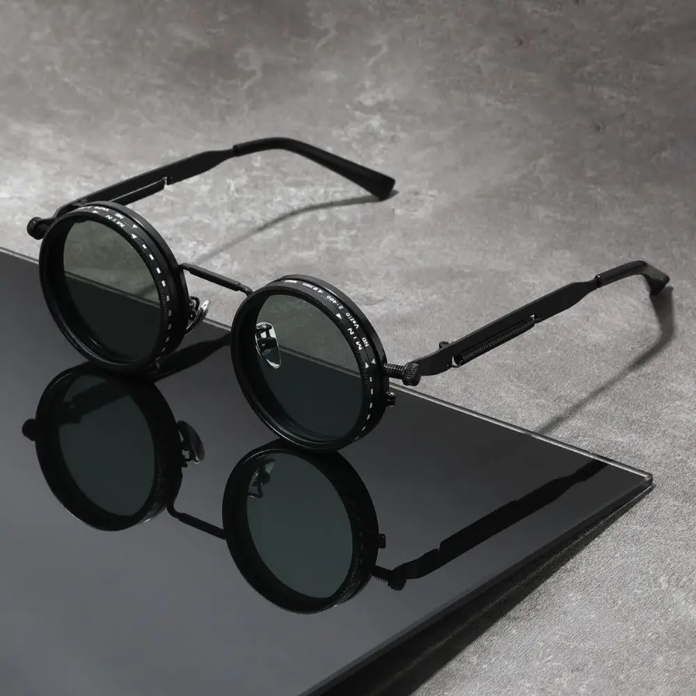 

ND9 Anti-UV Sunglasses 9 Level Dimming Round Adjustable Dimming Sunglasses Retro Comfort Fit Anti-UV Glasses Outdoor Activities