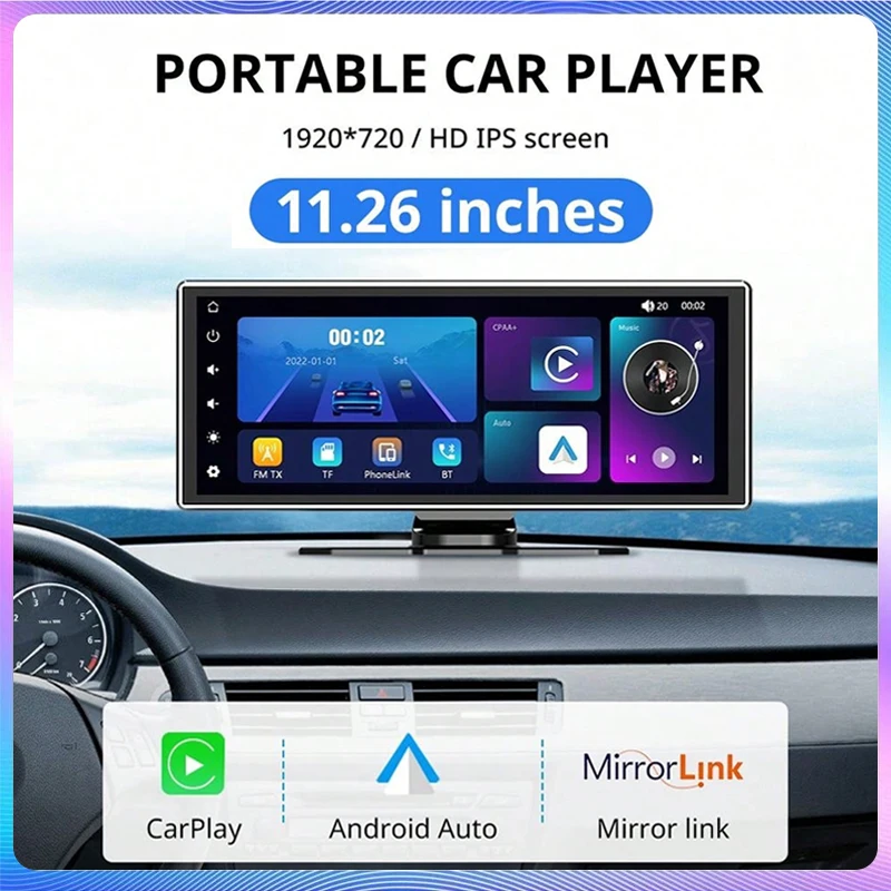 Acodo 11.26 Inch IPS Carplay Android Auto 2in1 Car Radio Multimedia WIFI Video Player  compatible with Apple and Android devices