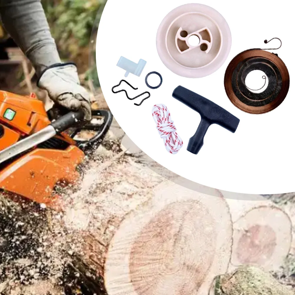Starter Spring And Pull Cord Kit Suitable For 024, 026, MS240, MS260 Chainsaws Recoil Pull Starter Spring Winding Rope Kit