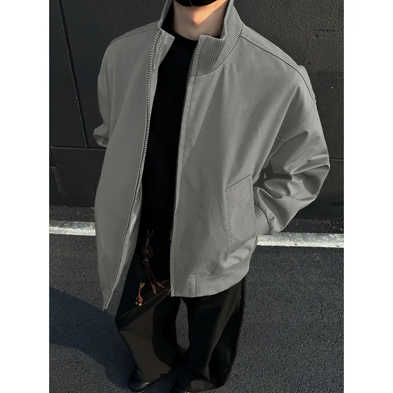 

Весенне-осенняя мужская куртка с воротником-стойкой, повседневная летная верхняя одежда большого размера, модная молодежная верхняя одежда из полиэфирного волокна