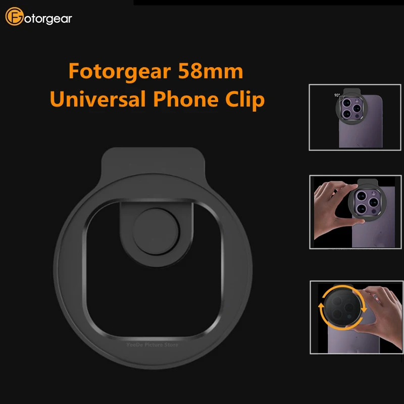 Fotorgear Universal Phone Clip 58mm/67mm Phone Filter Mount for All Smartphones Lens Adapter Phone Clip