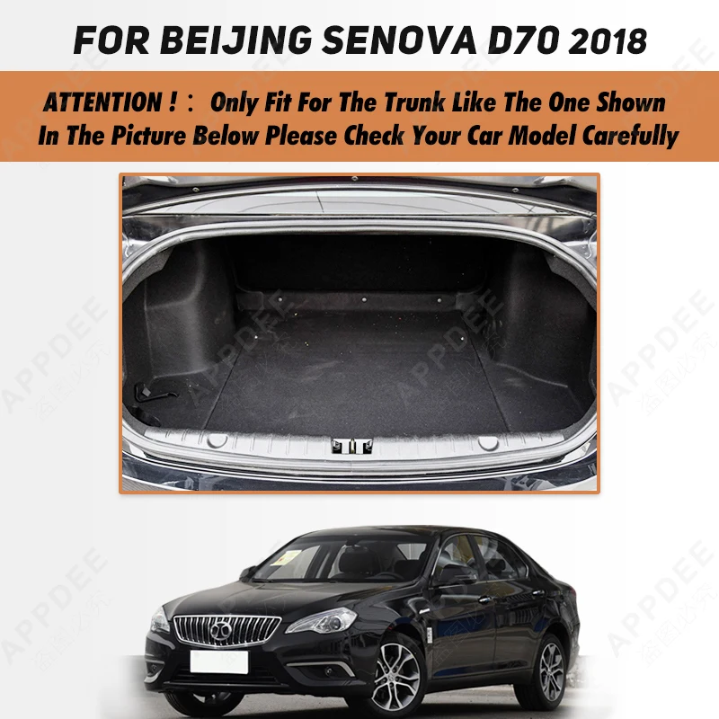 Auto Full Coverage Trunk Mat For Beijing Senova D70 2018 Car Boot Cover Pad Cargo Liner Interior Protector Accessories