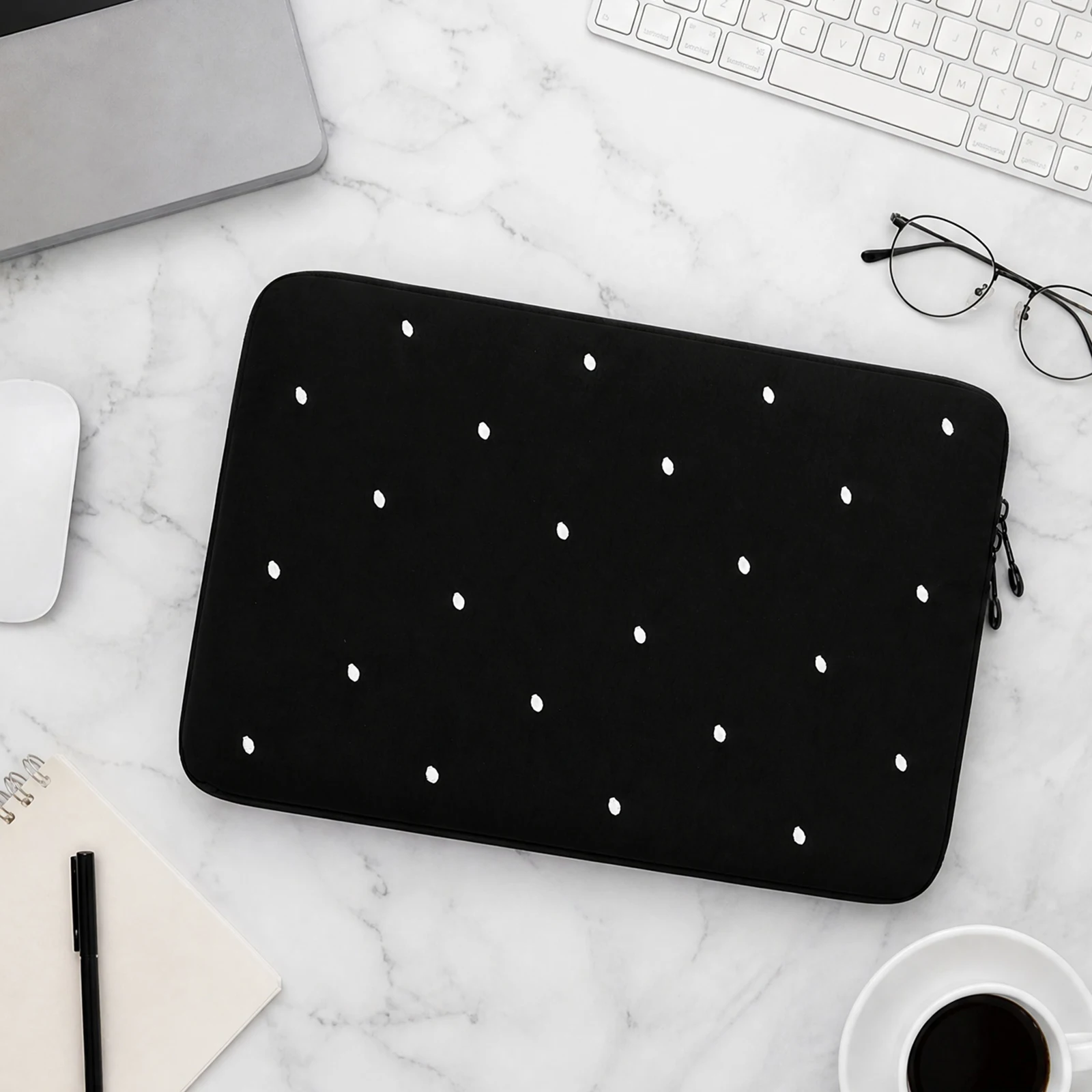 Portable Laptop Storage Bag Multiple Sizes Choose From Puffy Notebook Pouch Lightweight Polka Dot Inner Bag Tablet Storage Case