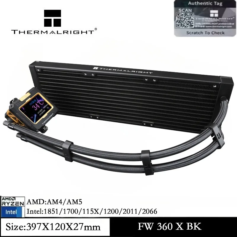 

Thermalright FROZEN WARFRAME 360 X BLACK CPU Water Cooler PC 360 Specification Liquid Cooler System for AM5 AM4 Intel1851/115X