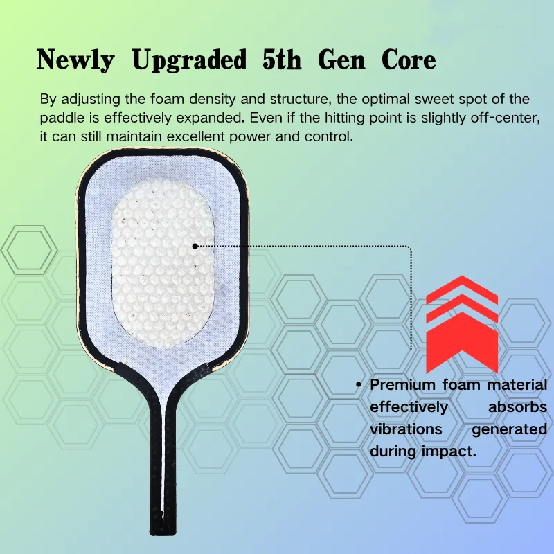5th Gen Hot Press Integrated Pickleball Paddle T700 Carbon Fiber High Elastic Foam Core Fine Matte Surface Professional Competit