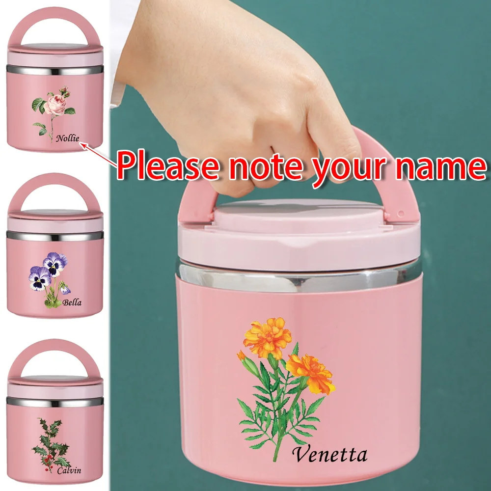 Custom Name Worker Student Bento Box Portable Simple Bento Box Personalized Printing Travel Outdoor Picnic Insulated Lunch Box