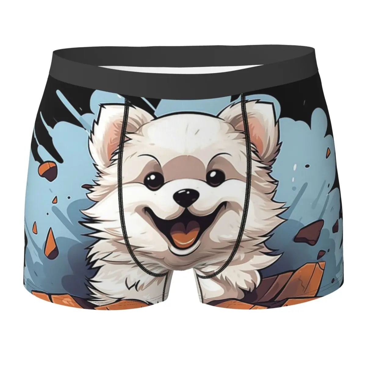 Boxer Underpants Shorts Cute Samoyed Puppy Panties Men's Comfortable Underwear for Homme Man Boyfriend Gift