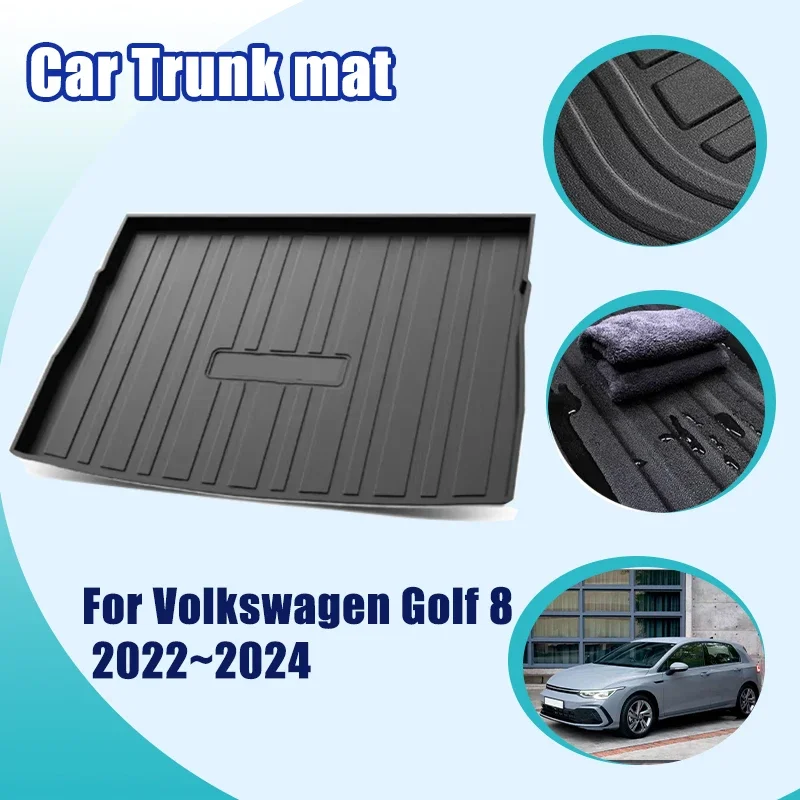 For VW Volkswagen Golf MK8 Accessories 8 GTE GTD GTI R 2022 2023 2024 5 Seats TPE Scratch Resistant Trunk Mat Cars Accessories