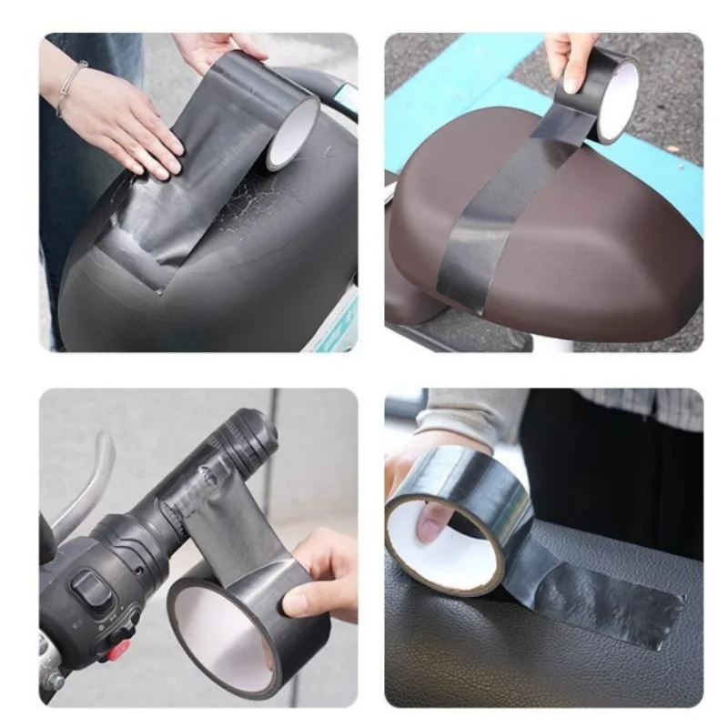 Black Leather Repair Adhesive Tape with High Adhesion for Electric Vehicle Seat Cushions, Leather Chairs, and Sofa Patching and Hole Repair