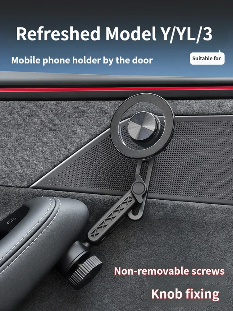 Suporte universal para telefone, acessórios anti-vibração para tesla modelo yl/y/3, base com cabeça esférica, suprimentos para montagem de telefone em