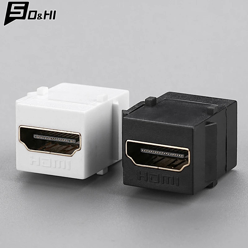 1Pcs Keystone Jack HDMI HD Module Insert Coupler Slot 180° HDMI Female To Female Connector