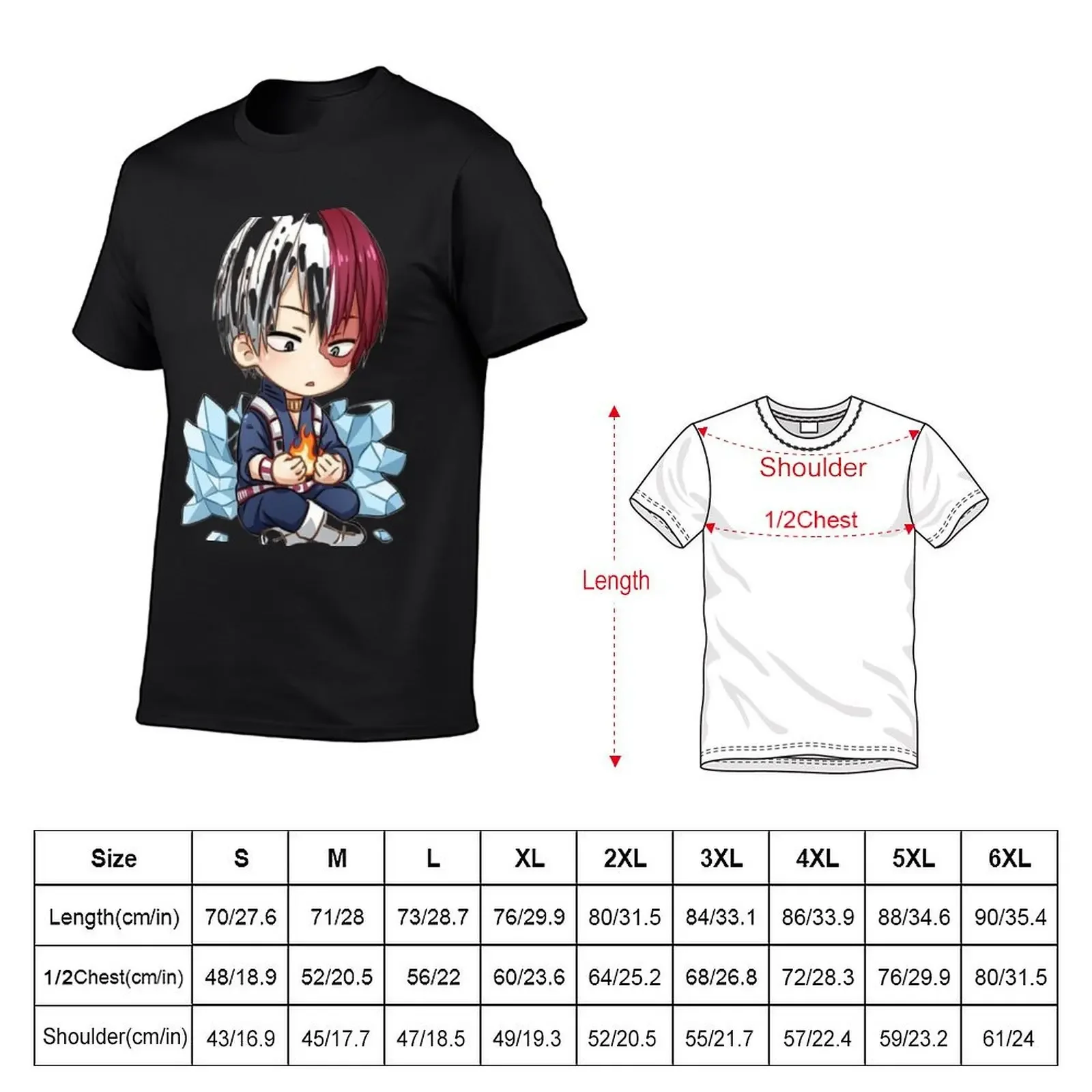 Shoto Todoroki Chibi T-Shirt for a boy oversizeds custom t shirt graphic t shirt vintage mens shirts graphic tee