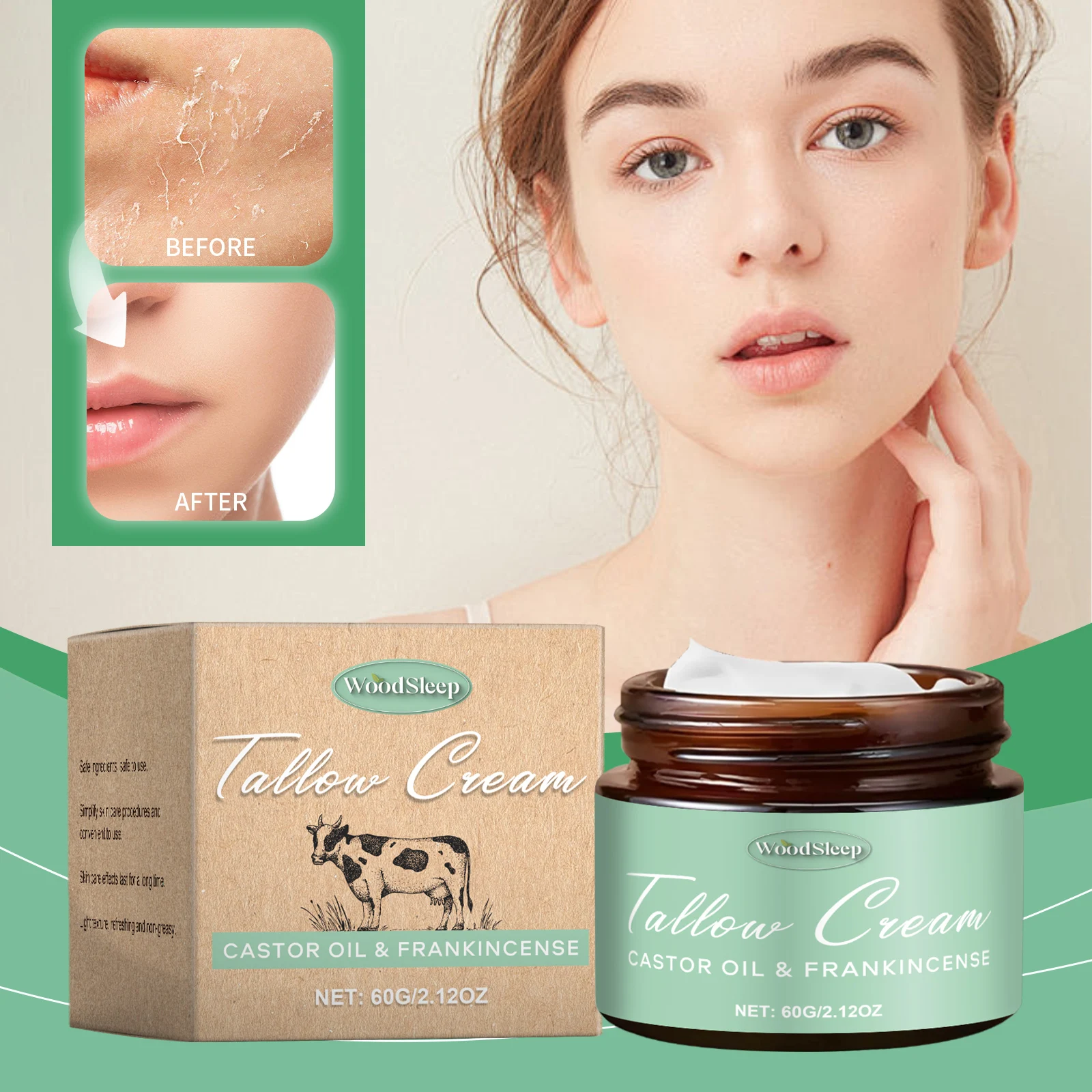 

WoodSleep Tallow Skin Увлажняющий крем Нежный уход за кожей Увлажняющий увлажняющий крем для кожи лица