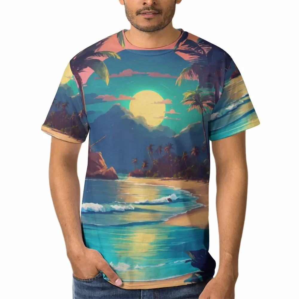 Hawaii Style T-shirts Men Round Neck Casual High Quality Beach Sports Mens T Shirts 3D Printed New Summer Men's Casual Tees Tops