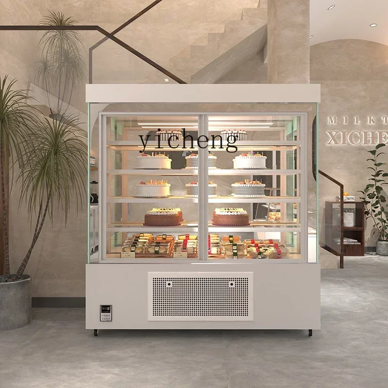Hot sales ZC Vertical Cake Counter-Wind Refrigerated Display Cabinet Fruit Fresh Cabinet Front Door Commercial Use