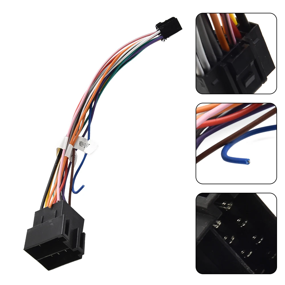 16 Pin To ISO Wiring Harness Adapter 16P Plug ISO Connector Conversion Cable Universal-Accessories Wire For DIN Screen Car Radio