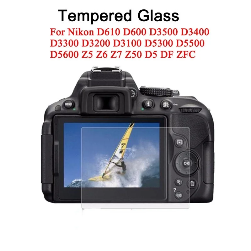Tempered Glass For Nikon D610 D600 D3500 D3400 D3300 D3200 D3100 D5300 D5500 D5600 Z5 Z6 Z7 Z50 D5 DF ZFC Screen Protector