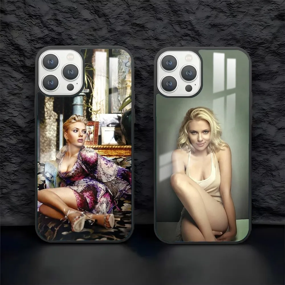 Actor S-Scarlett Johansson Phone Case For iPhone 16 15 14 13 12 11 Pro Max Plus Mini PC Fashion mirror phone case