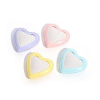 Candy Color Heart Hair Comb with Mirror Mini Anti-static Folding Airbag Comb Hairdressing Scalp Massage Massage Comb