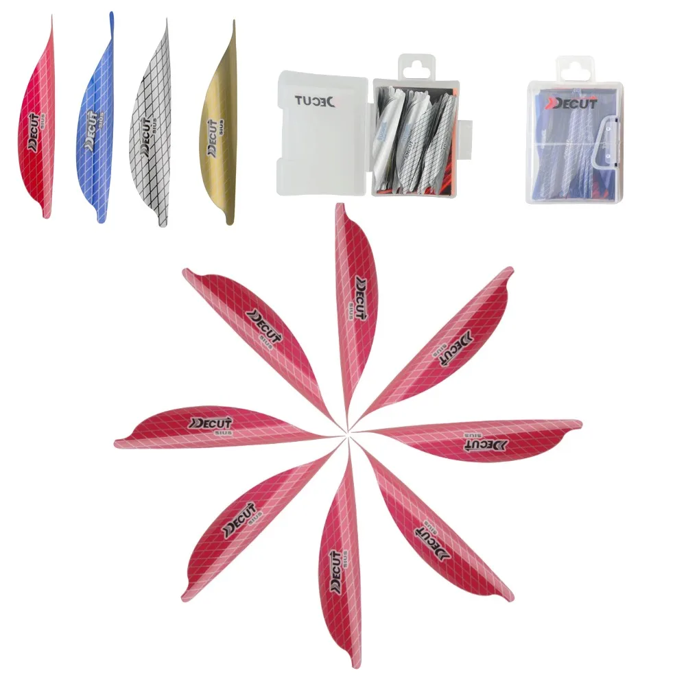 

50pcs 1.56"/1.75"/2" Archery Spin Vanes Spiral Feather Fletches Right Wing For Bow and Arrow Hunting Shooting Target Fletching