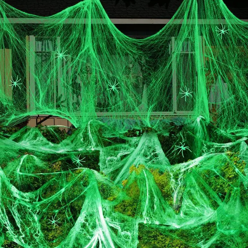 Halloween Decorations Artificial Spider Web Stretchy Cobweb Scary Party Halloween Decoration for Bar Haunted House Scene Props