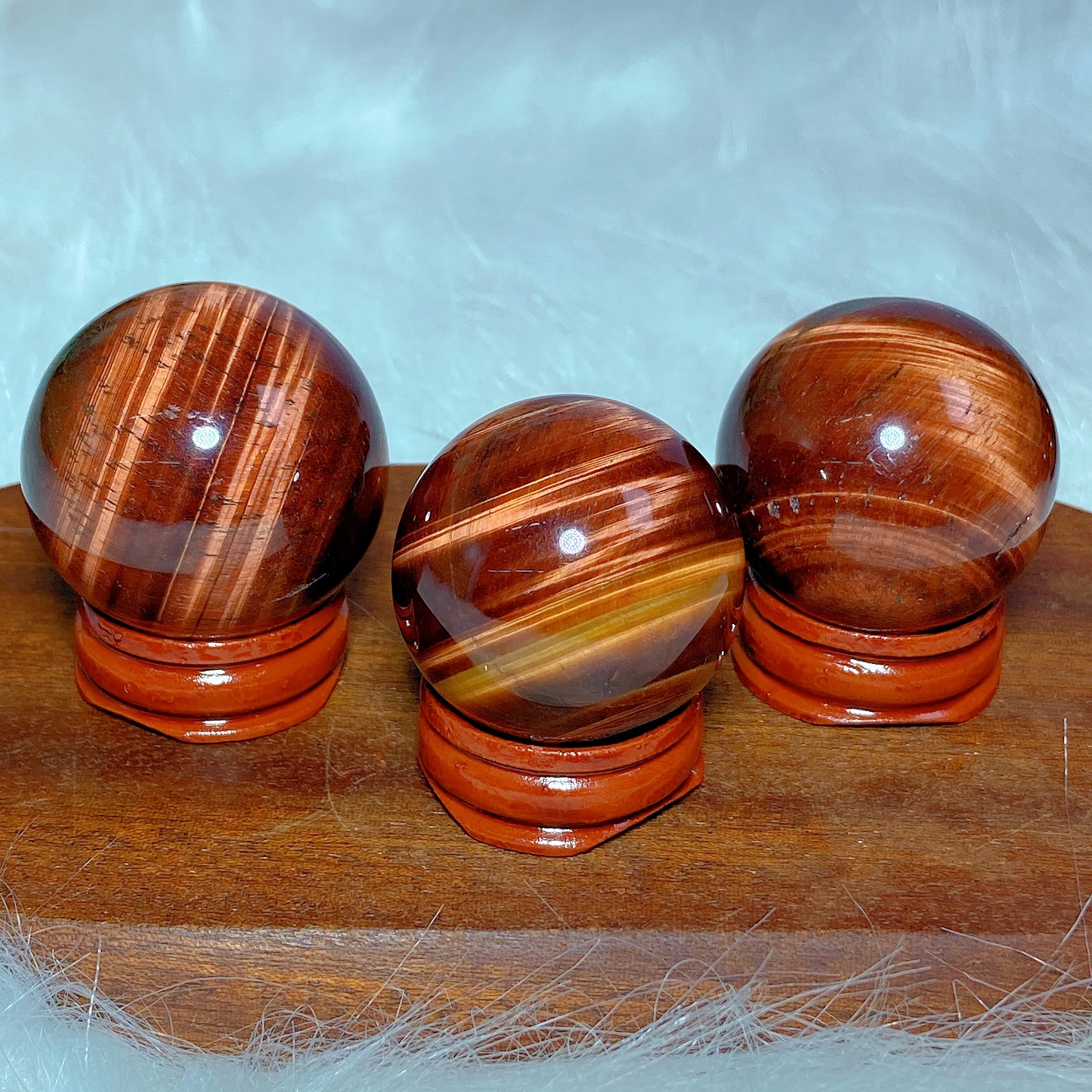 Natural Crystal Red Tiger Eye Sphere Ball Flashy Mineral Rare Stone Home Decoration Gift Ore