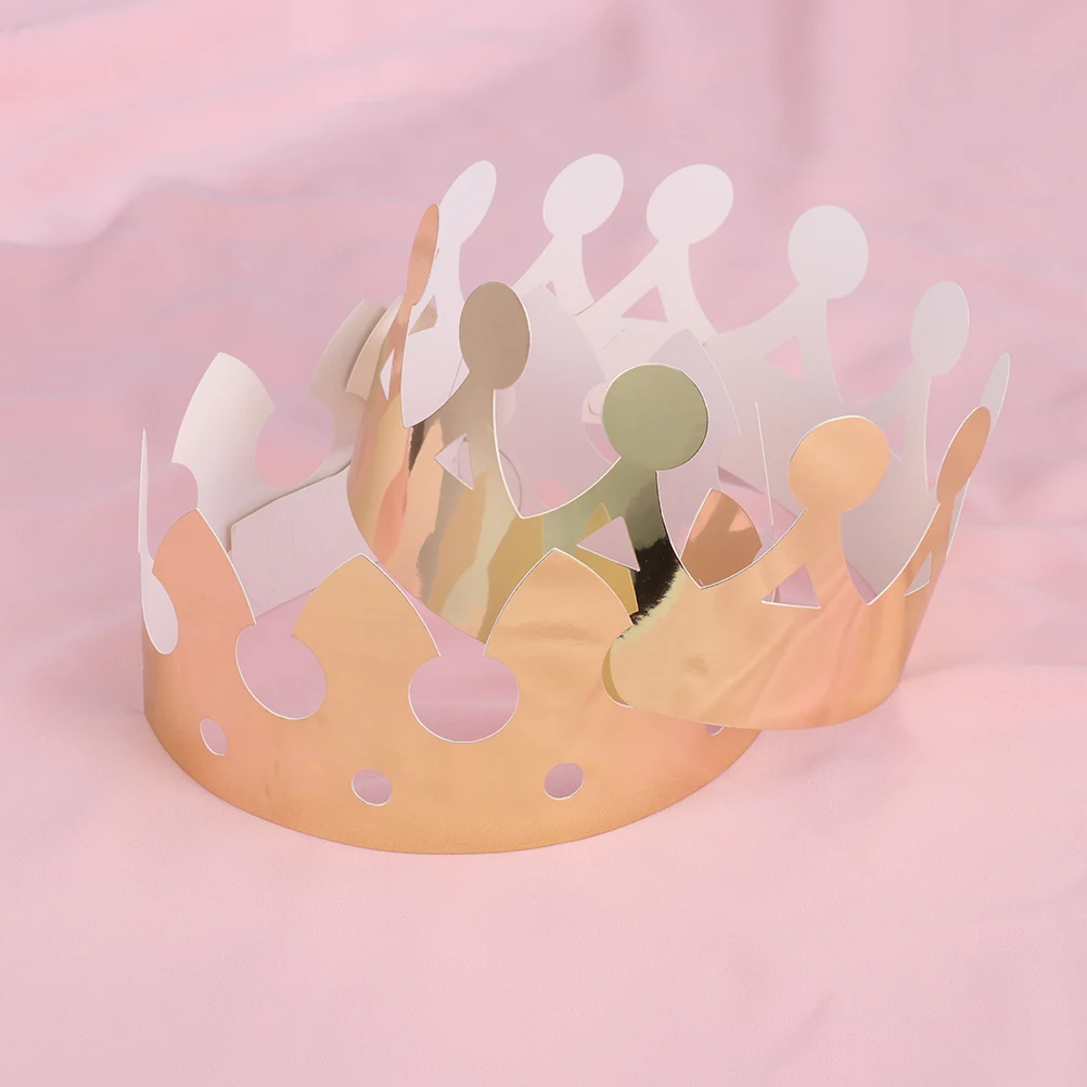 

24pcs Paper Crown Party Hats for Adults Kids Shiny Design Birthday Party Birthday Paper Cap Accessories